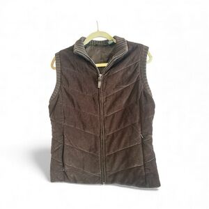 Vintage Eddie Bauer Women’s Corduroy Quilted Vest Full Zip Size Medium